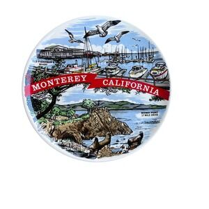 Vintage Monterey California Souvenir Collector Plate Fisherman's Wharf 17 Mile‎